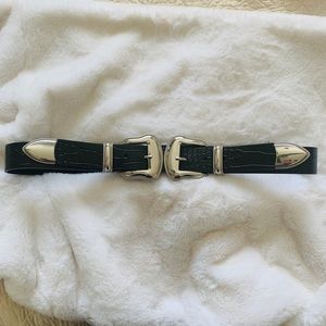 Forever 21 black double buckle belt